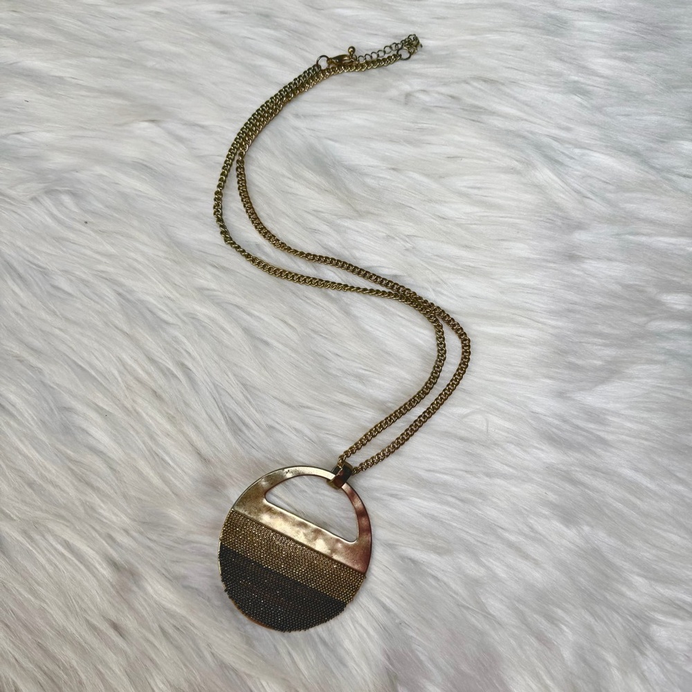 Natasha Couture Enamel Medallion & Chain Long‎ Necklace